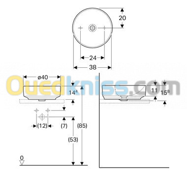 Geberit VariForm Lavabo à Poser Rond