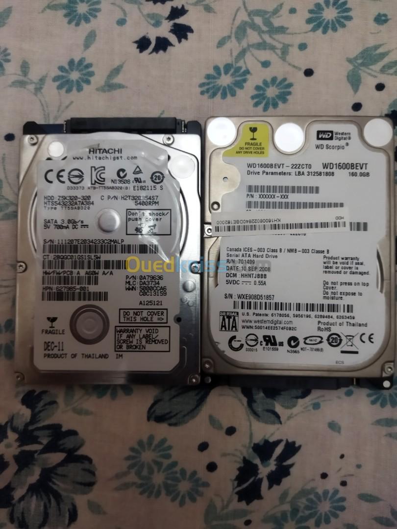 Disques Dur (Hitachi, 320Go,) (Western Digital, 160Go)