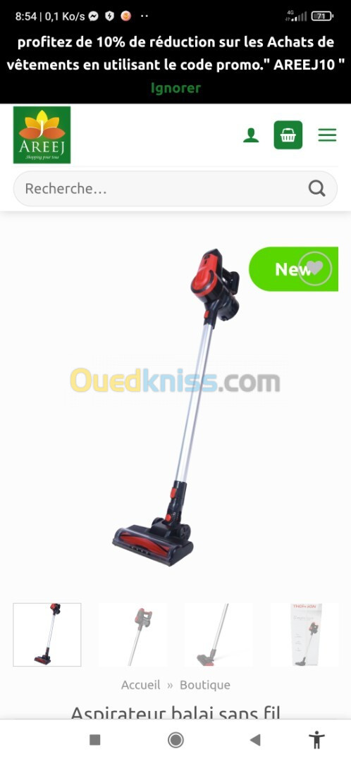 Aspirateur balai THOMSON sans fil 