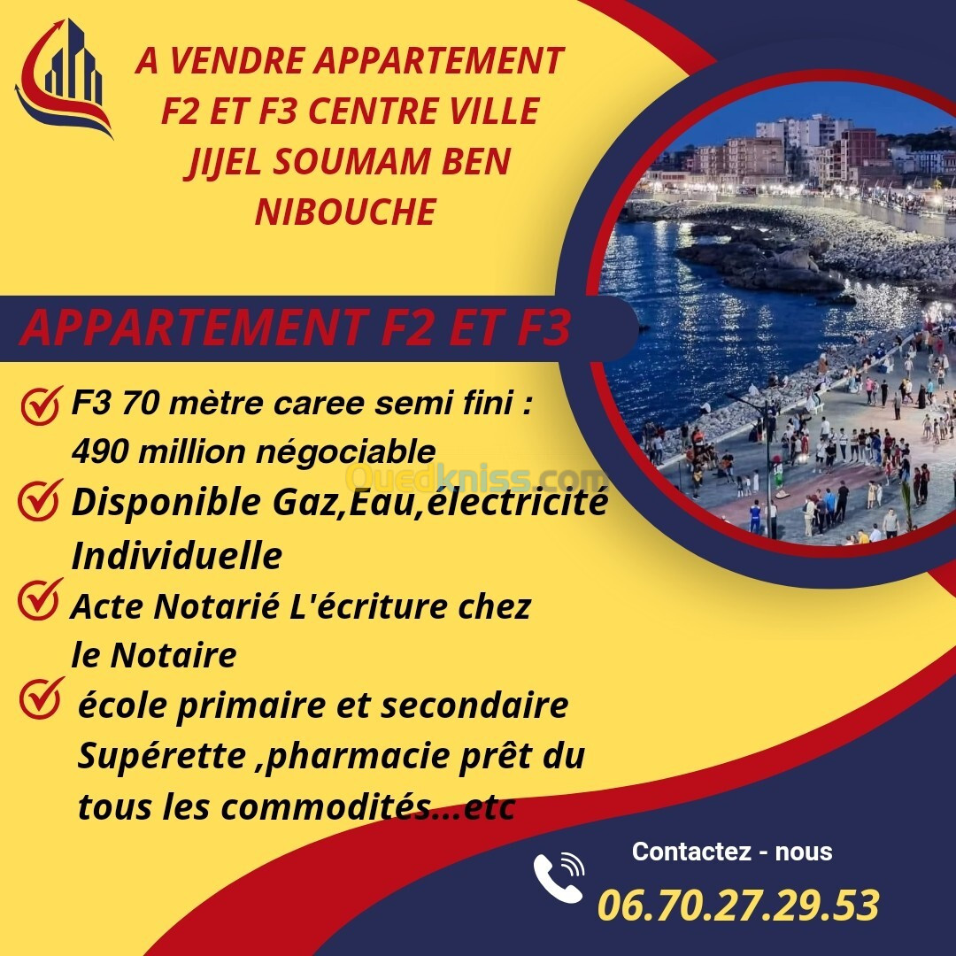 Vente Appartement F3 Jijel Jijel