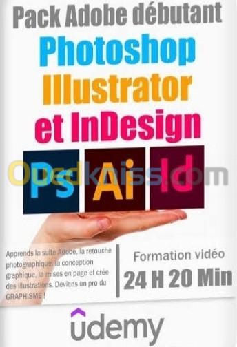 Formation PACK Adobe sur Clé USB : UDEMY - DÉBUTANT : PHOTOSHOP, ILLUSTRATOR ET INDESIGN 2023