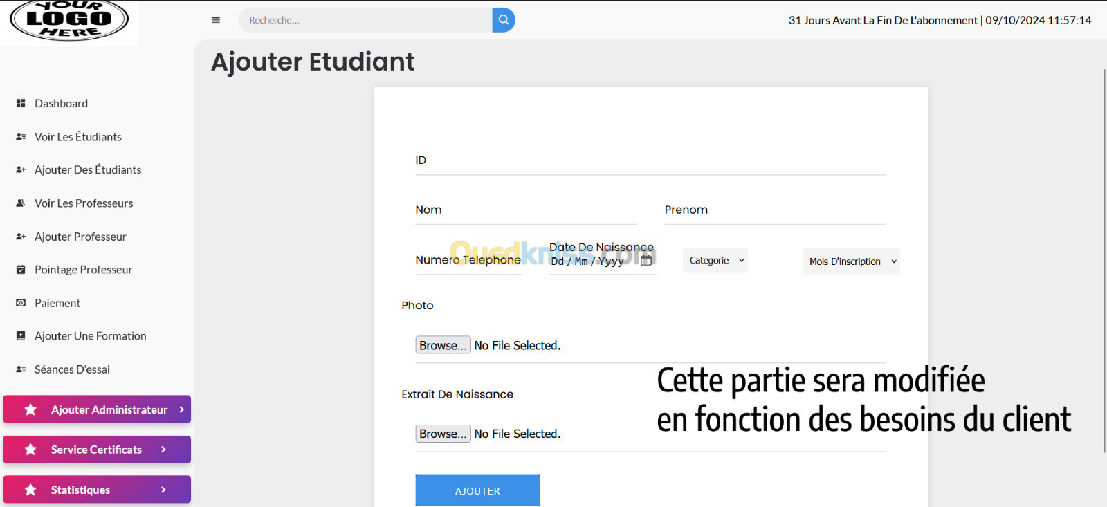 Système de Gestion Scolaire Complet