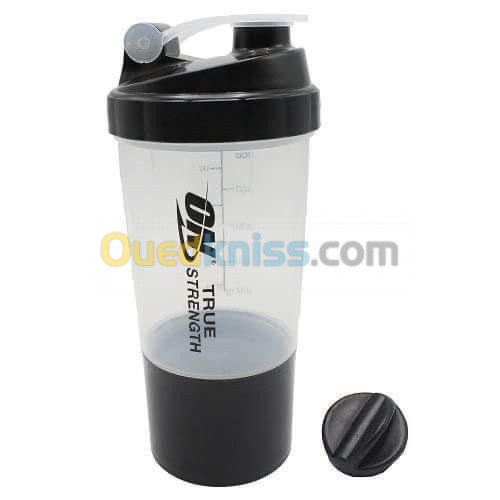 Shaker optimum nutrition avec une porte dose 