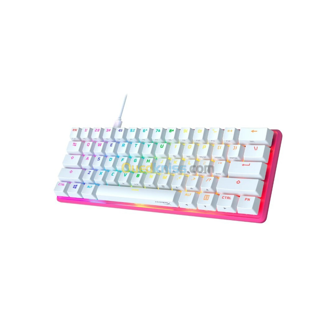 HYPERX ALLOY ORIGINS 60% RED SWITCH LINEAR QWT RGB GL WHITEPINK