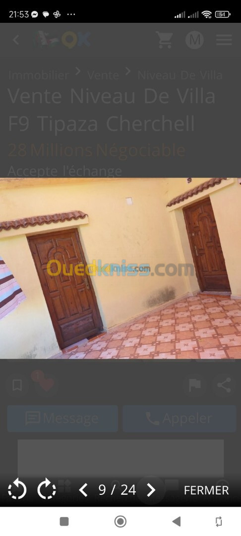 Vente Villa Tipaza Cherchell