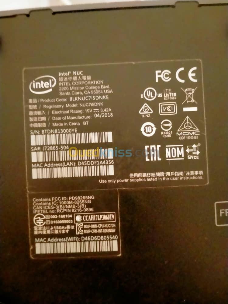 Intel Nuc I5 7"Eme Génération Très Rapide