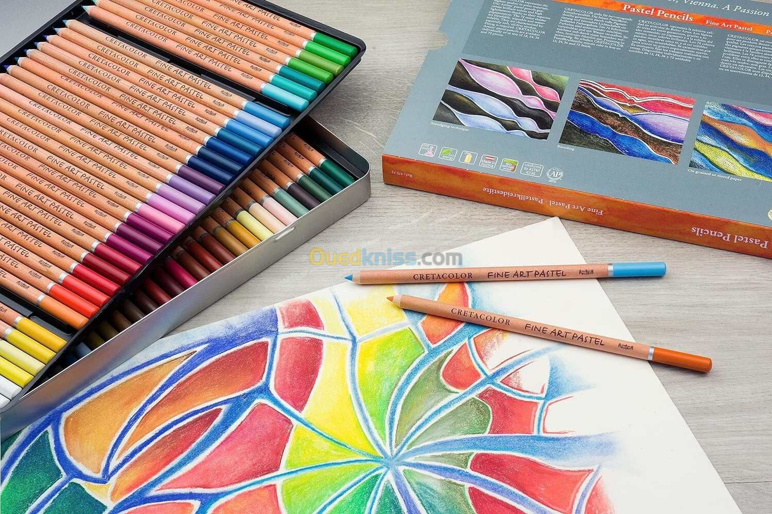 CRETACOLOR Pastel Pencils, Crayons Pastels Haute résistance à la lumière, 72 Couleurs