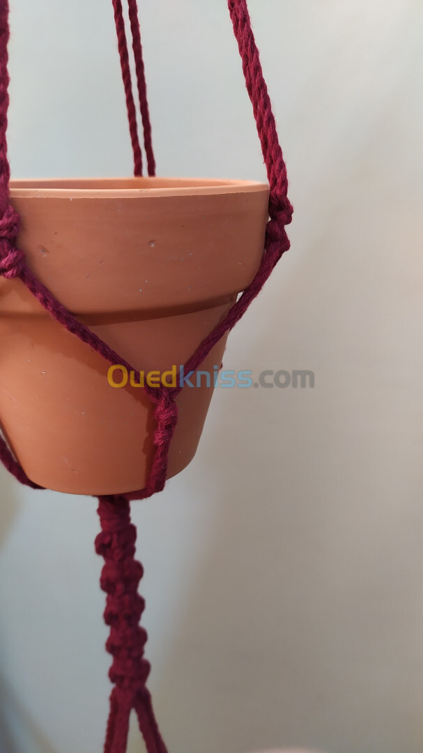 Lot de suspensions (portes-pots de fleurs) en MACRAME (total 15)