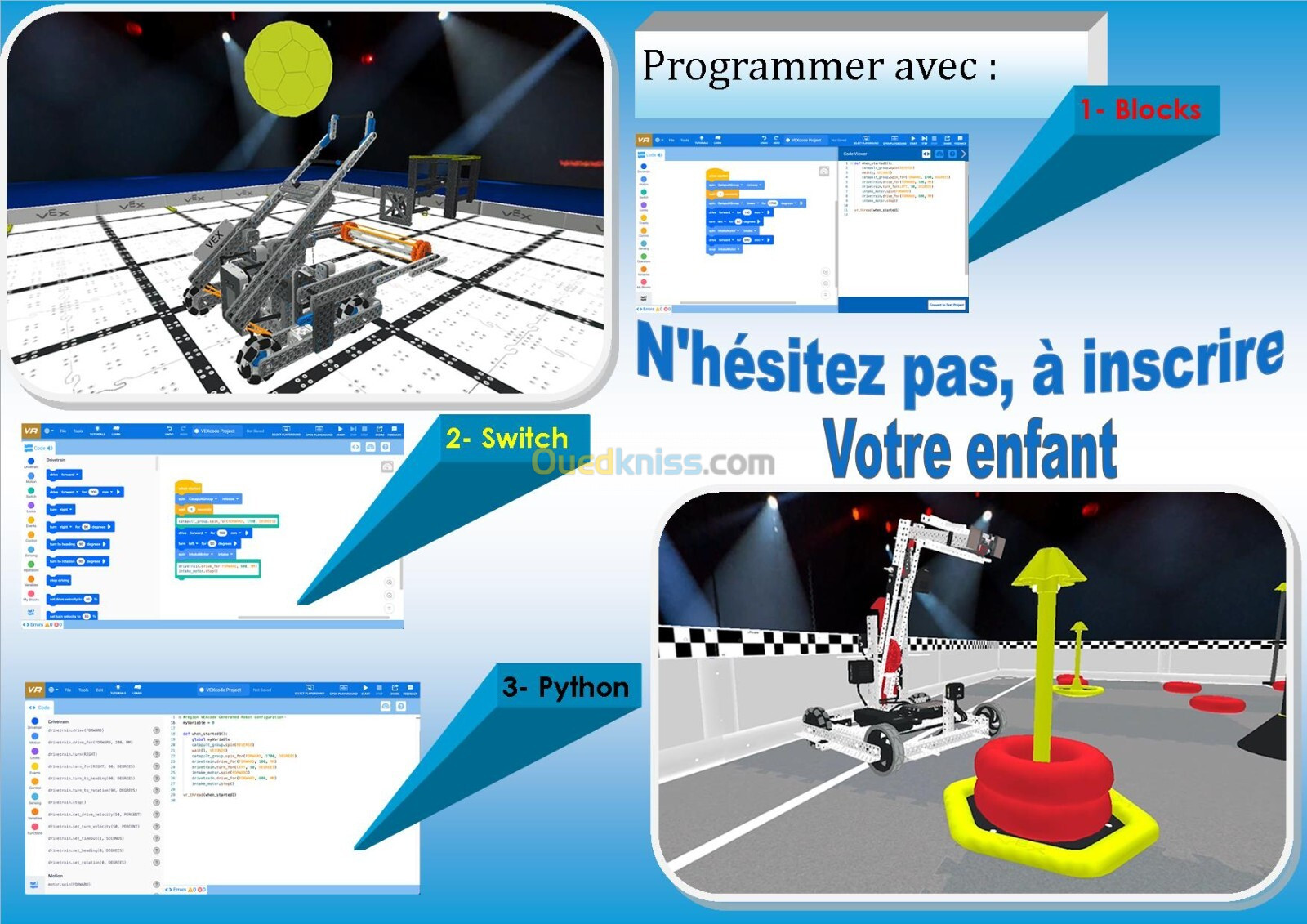 Ateliers d'apprentissage de la programmation robotique 