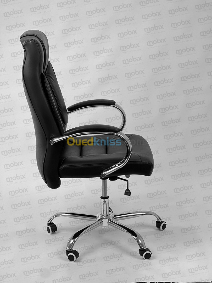 CHAISE BUREAU PDG Modèle CIRTA NOIR en Simili Cuir Skaï De La Marque MOBIX-DZ