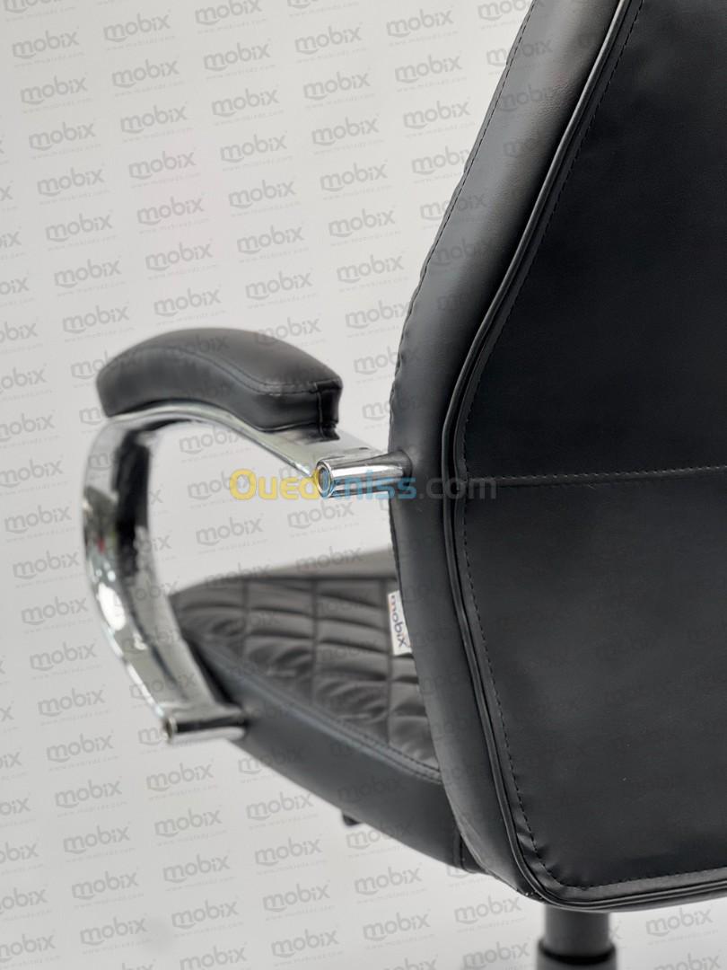 Chaise bureau PDG modéle LOSANGE noir Simili Cuir Skaï de la marque MOBIX-DZ