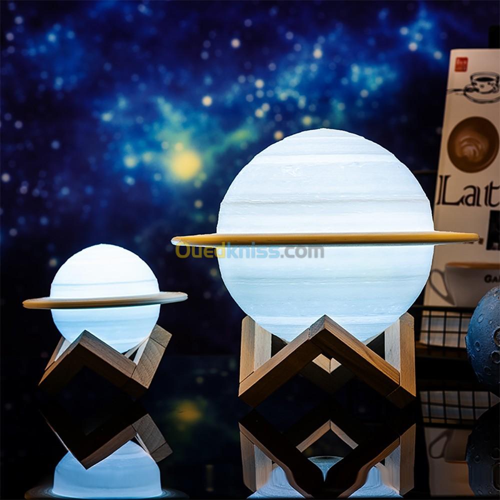 Lampe LED imprimée en 3D saturne avec télécommande