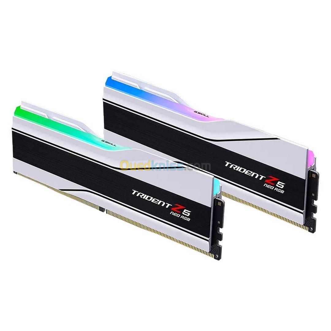 G Skill Trident Z5 Neo RGB Series 32 Go (2x 16 Go) DDR5 6000 MHz CL30 AMD Expo White