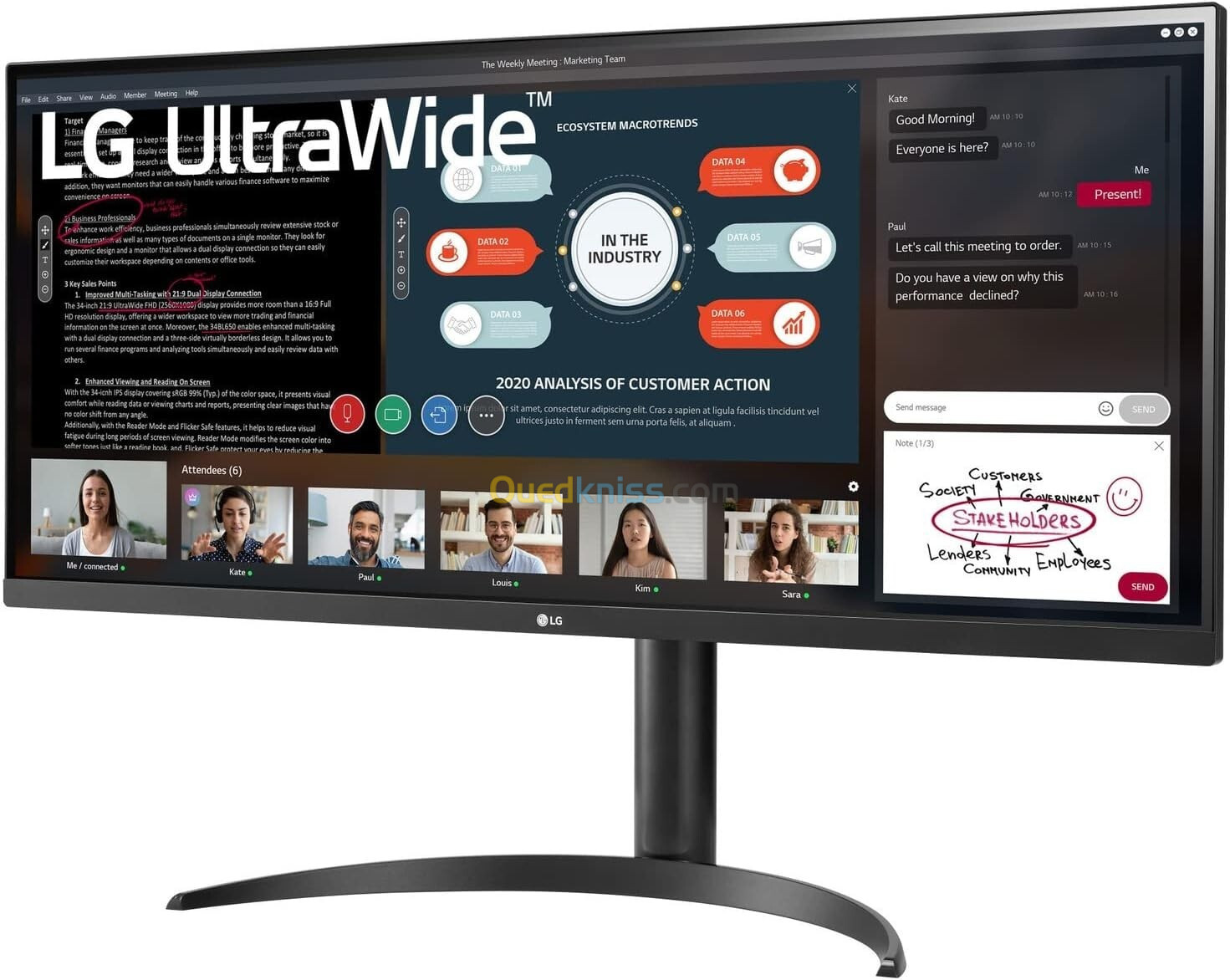 LG 34WP550-B 34"  Ultrawide FHD / 5Ms / 75Hz / IPS / 21:9 / HDR10