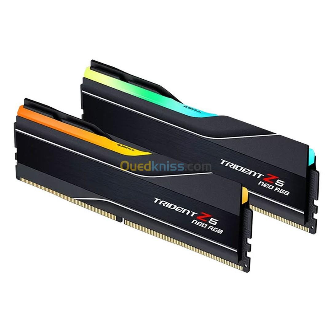 Ram G Skill Trident Z5 Neo RGB 32 Go (2x 16 Go) DDR5 6000 MHz CL36 Intel XMP White / BLaCK 