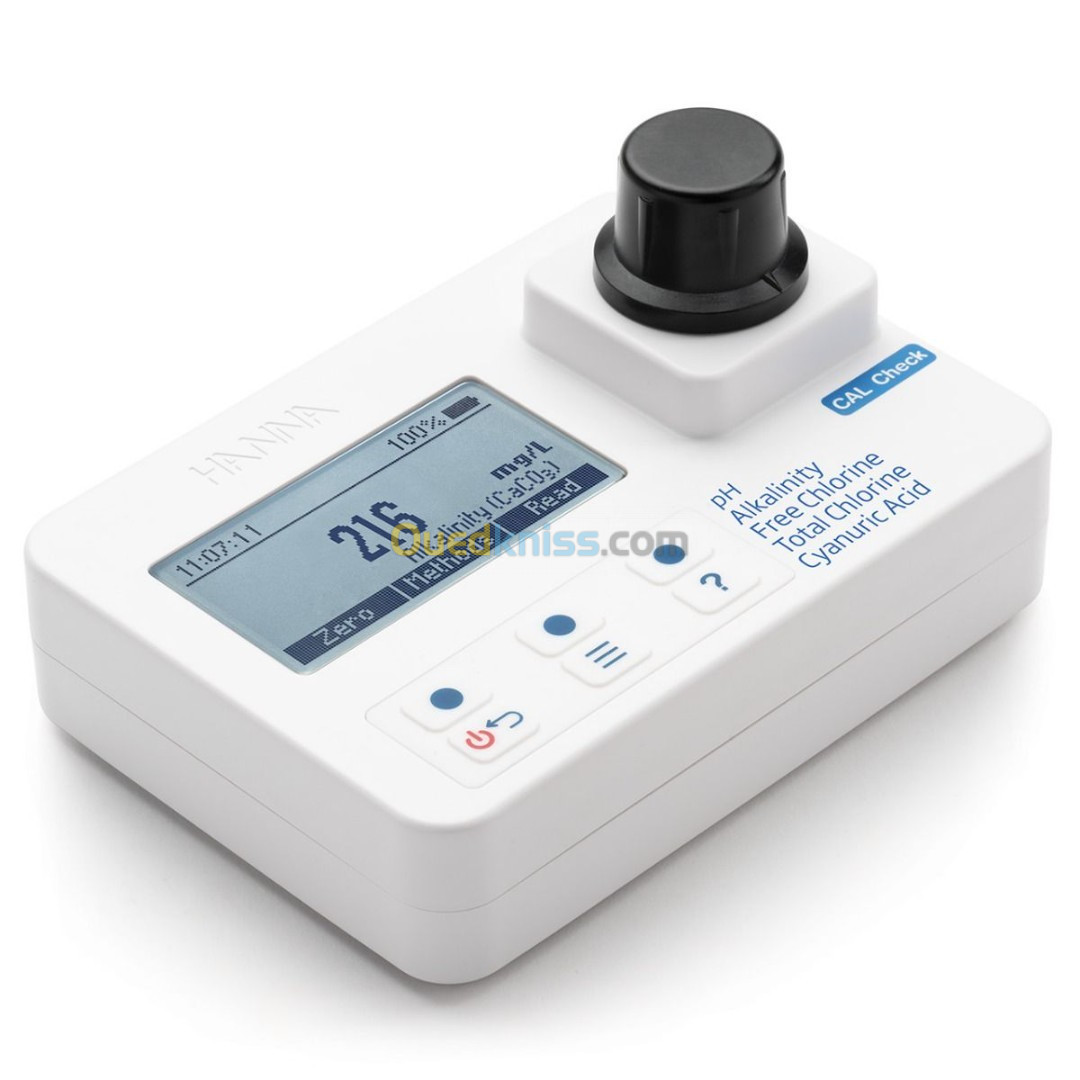 Photomètre multiparamètre alcalinité, acide cyanurique, chlore et pH, en mallette HI97104