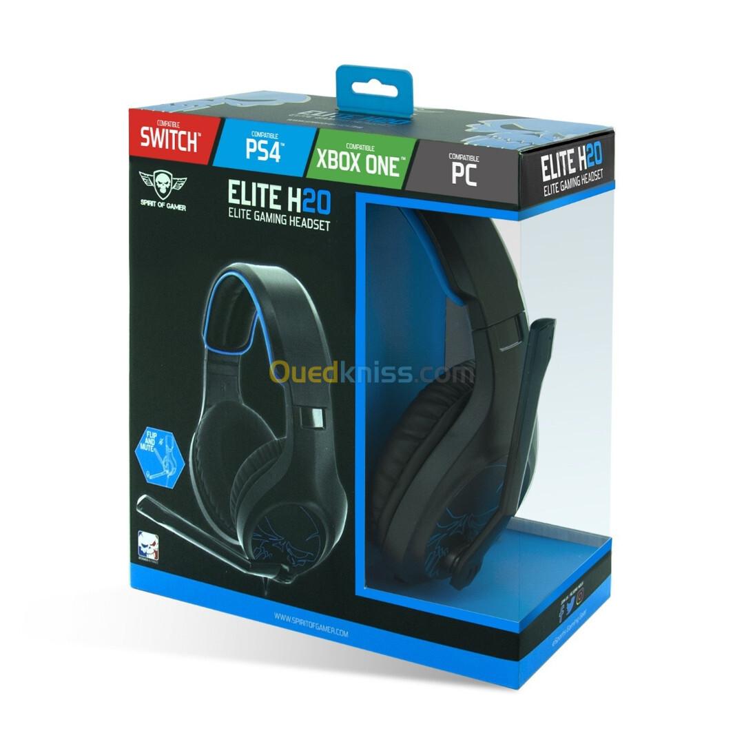  Casque Gamer ELITE H20  / XBOX/PC/PS4/Switch / Microphone Flip and Mute / Double Jack 3.5mm 