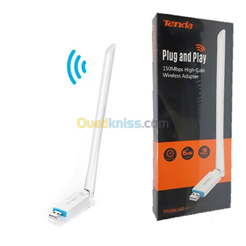 Clé USB WIFI TENDA 150Mbps U2  v5.0 Wi-Fi 6 High Gain Wireless USB Adapter.