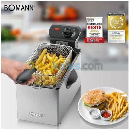 Friteuse Compacte En Inox 3Litres 2000Watts Bomann 