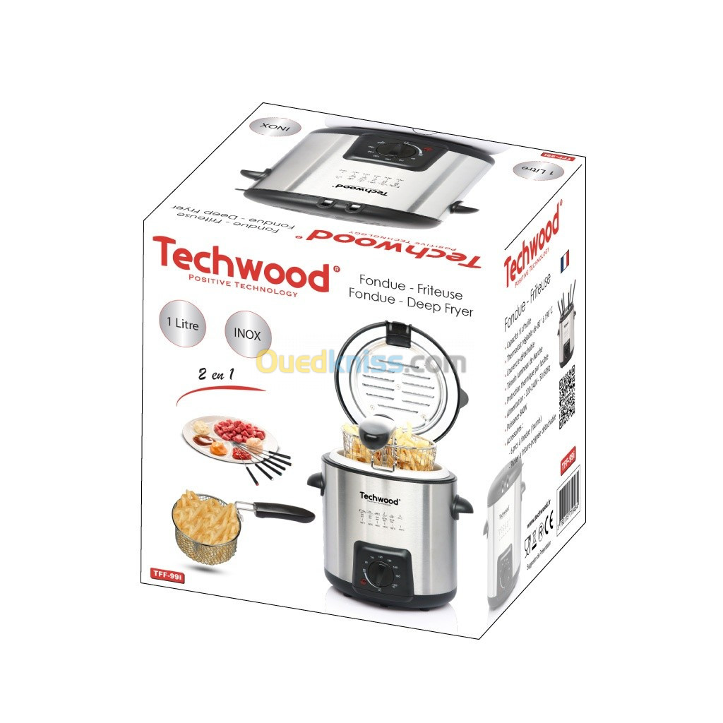 Friteuse 2en1 Inox Techwood 