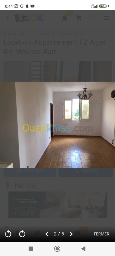 Location Appartement F2 Alger Said hamdine