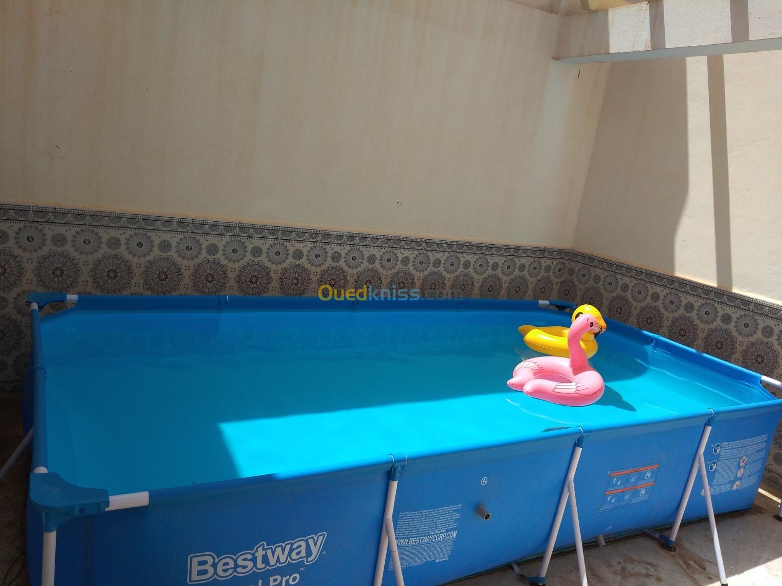 مسبح ( 400x 211 x 81 cm ) Bestway + مصفاة INTEX + غطاء INTEX 