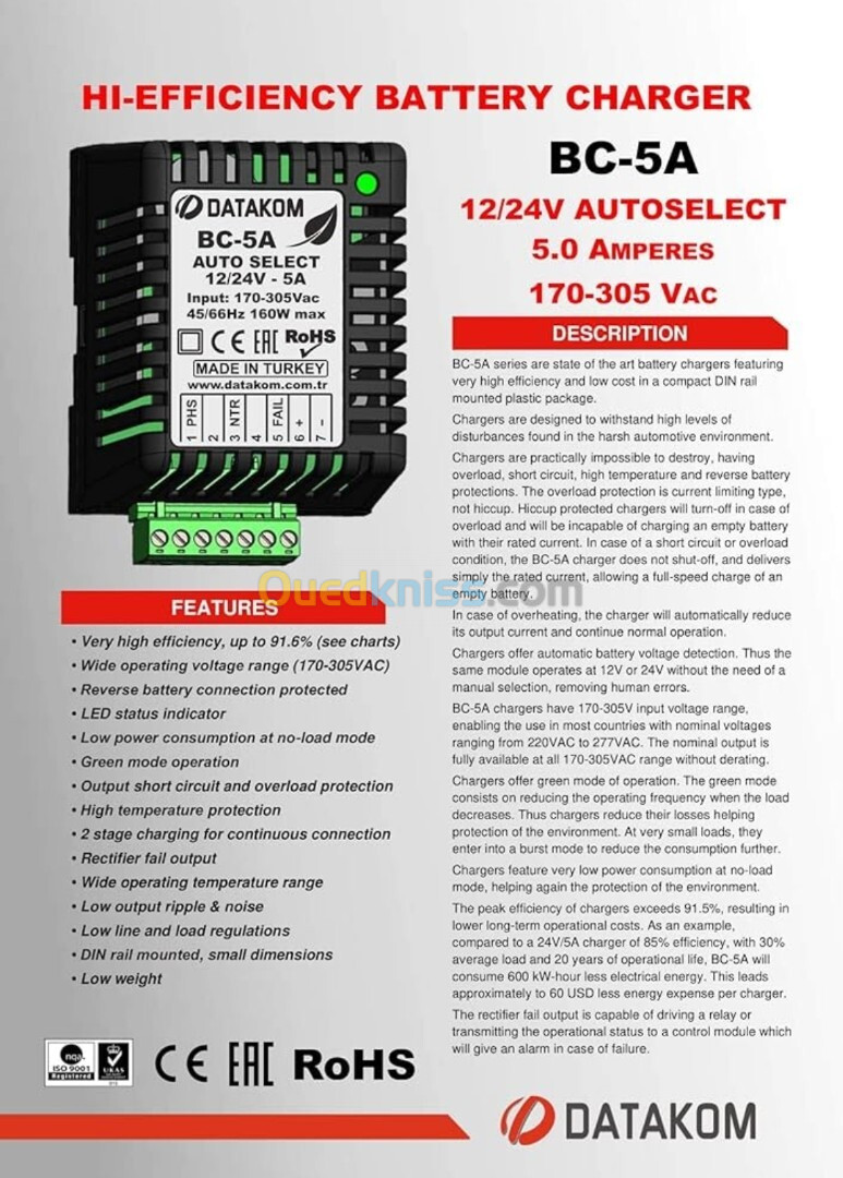 CARTE DE COMMANDE ET CHARGEUR DE BATTERIE GROUPE ELECTROGENE 12V 24V 5AMP 10AMP