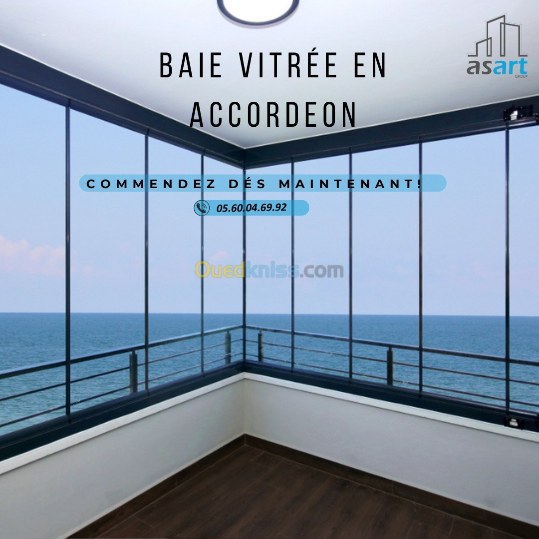 Baie vitrée en accordéon