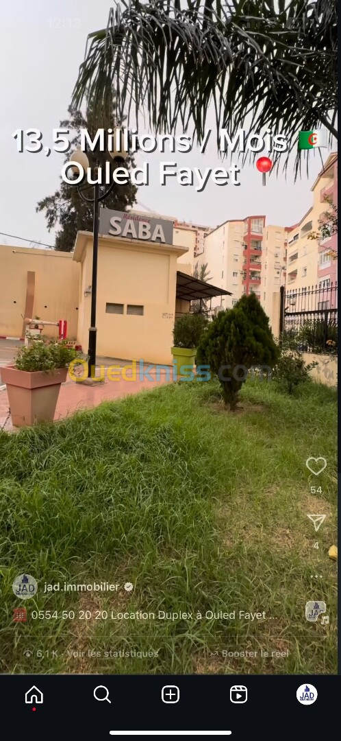 Location Appartement F4 Alger Ouled fayet