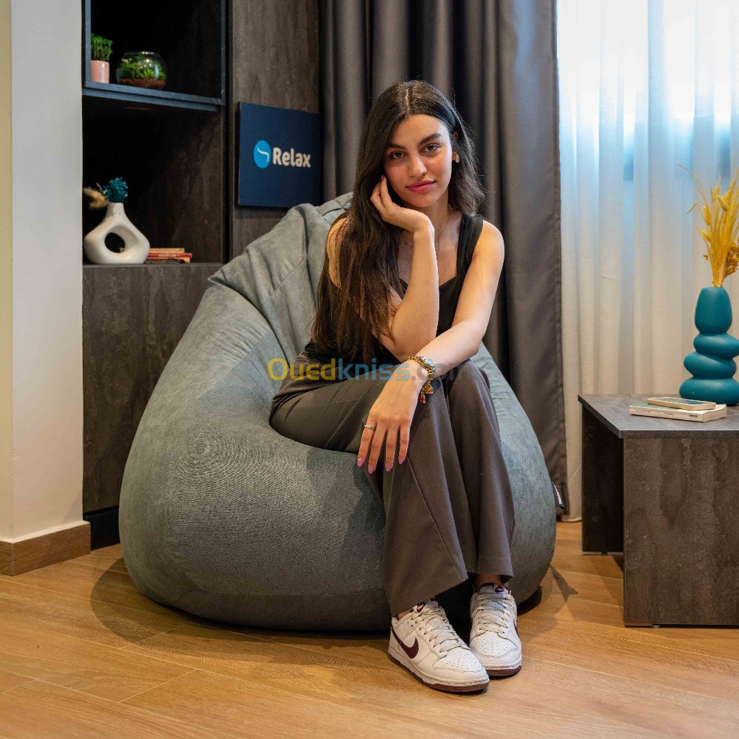 Pouf beanbag Poire Grande Orthopédique pour un Soutien Optimal.