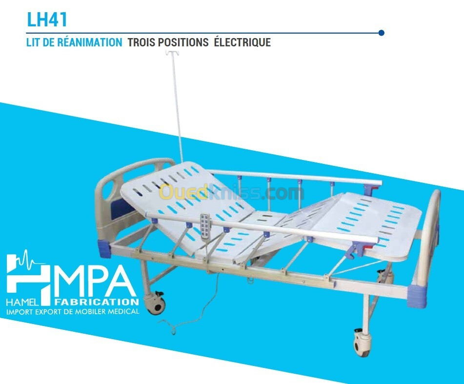 Lit de réanimation trois positions électrique
