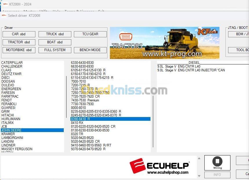 KT200II ECU TCU Programmeur Version complète pour voiture camion moto tracteur bateau