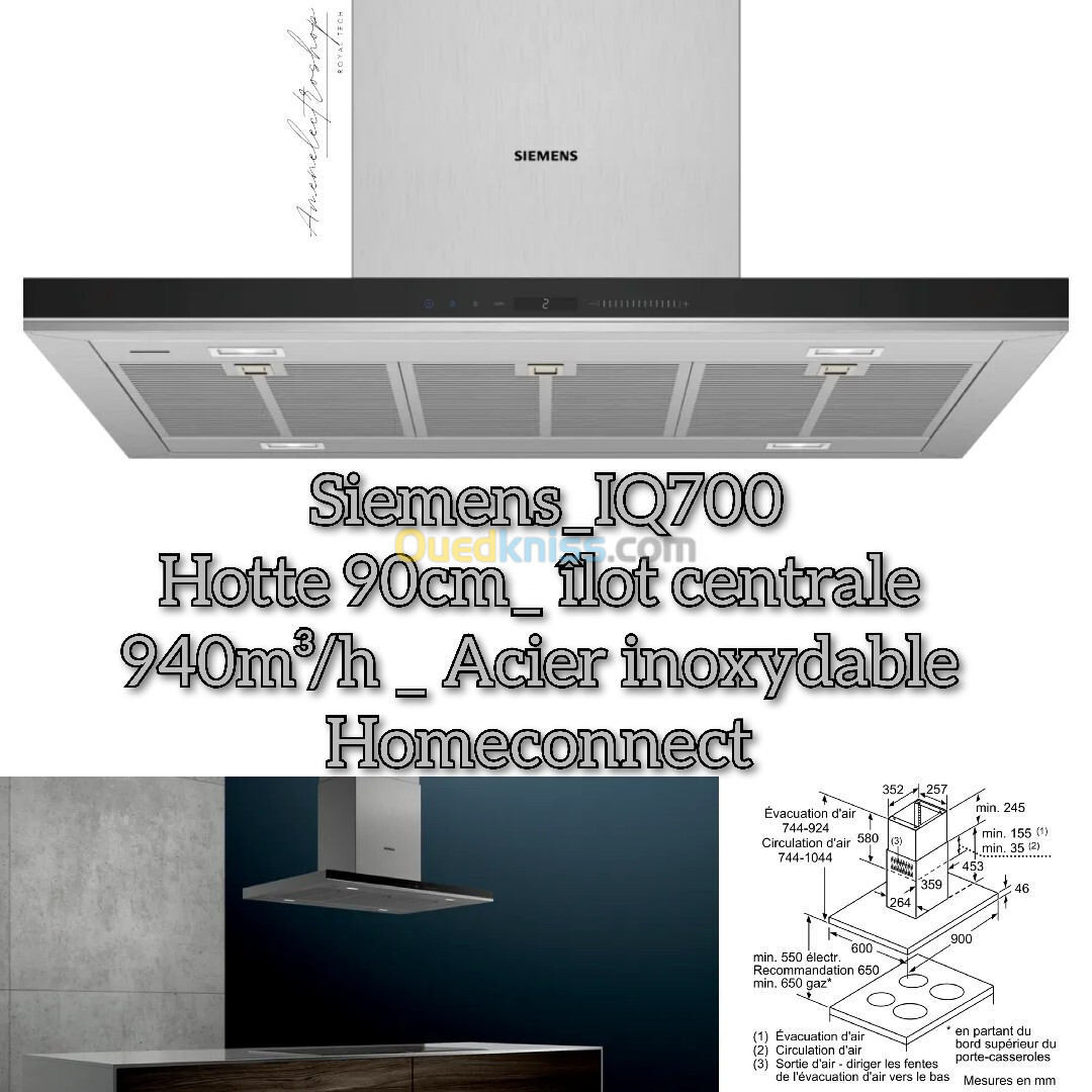 Hottes Îlot centrale 90cm/ Bosch & Siemens 