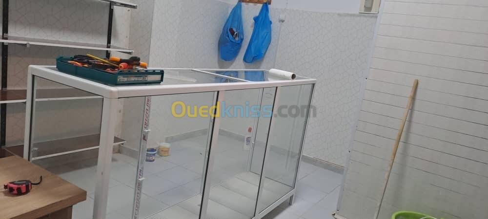 Comptoir aluminium  كونطوار زجاج جديد