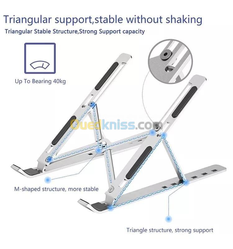 Support pour ordinateur portable pliable en aluminium au design créatif