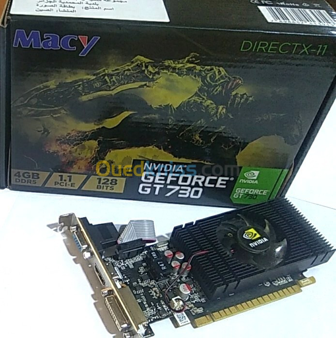 CARTE GRAPHIQUE MACY NVIDIA GEFORCE GT730 4GB/ 128 BITS/ PCI-E 1.1