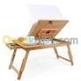 Table PC Portable CAPSYS BM62 + 2 Ventilateurs petit modèle en bois bamboo