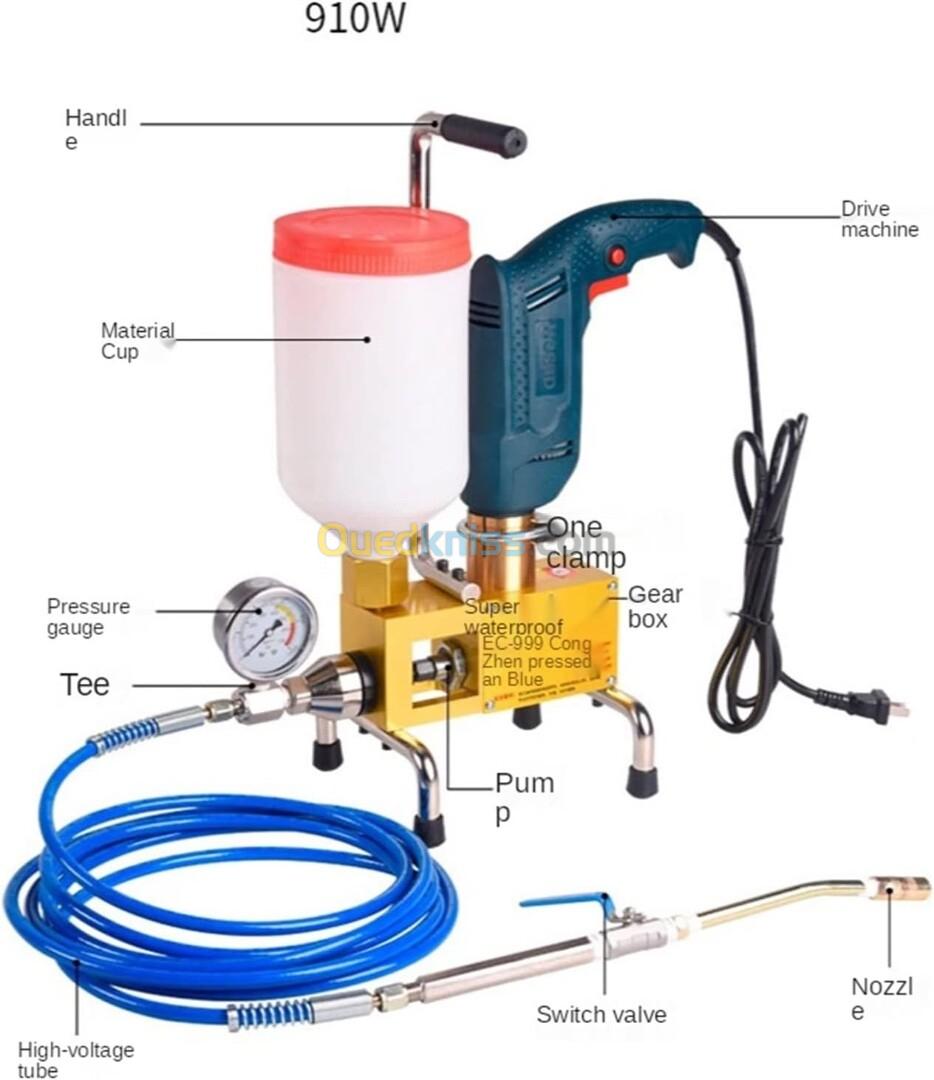 Pompe D'Injection Époxy Polyuréthane Mousse Coulis Machine Tuyau en Acier Béton Réparation Fissure