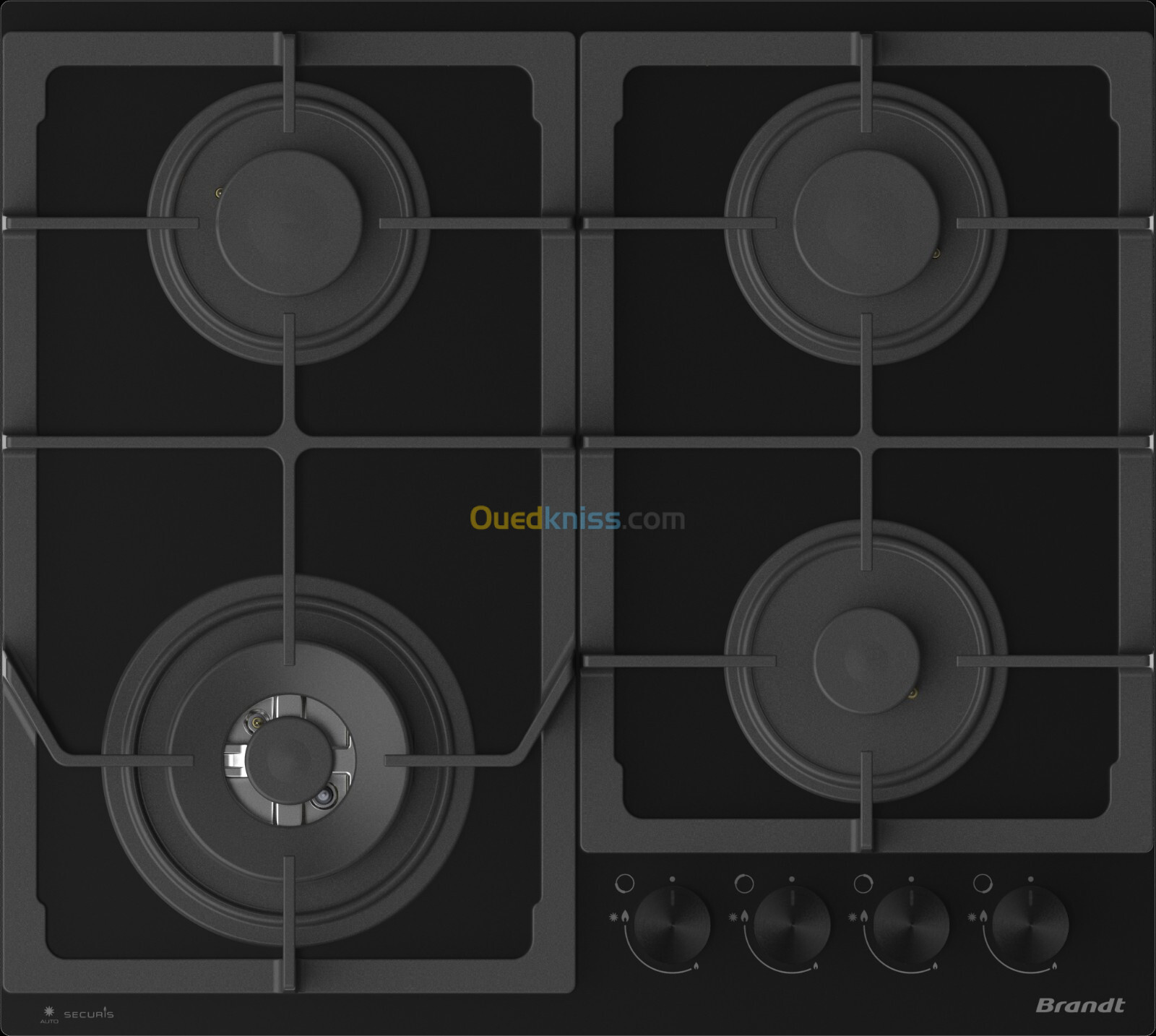 Table de cuisson  Brandt Gaz BPG6342BA - 4 Feux - Verre