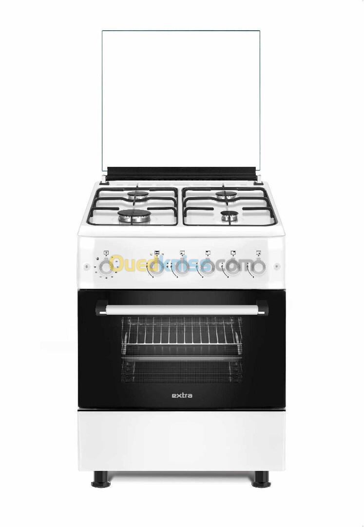 CUISINIERE EXTRA 4 FEUX GAZ/GAZ BLANCHE CO1GG-CVE60W ventilée 