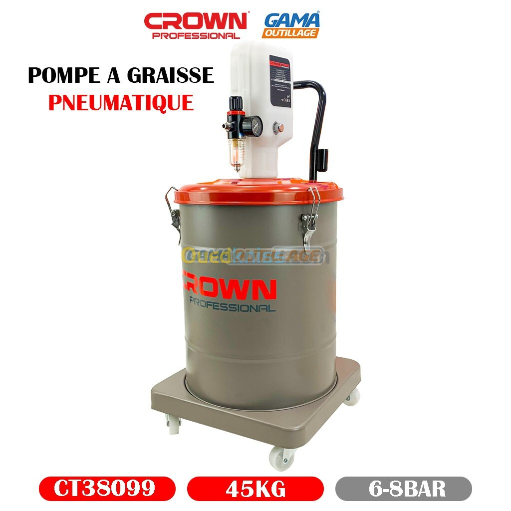 POMPE A GRAISSE 45 KG PNEUMATIQUE CROWN