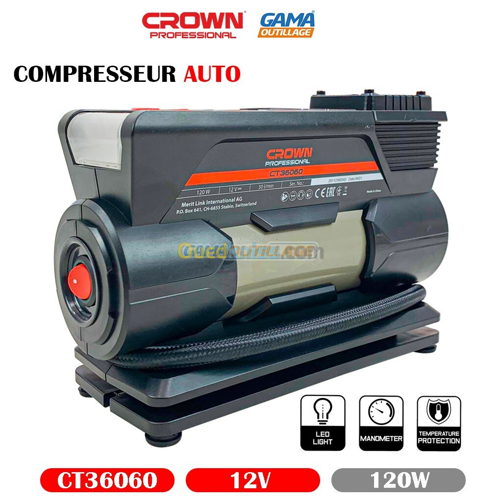 COMPRESSEUR AUTO 12V 120W CROWN