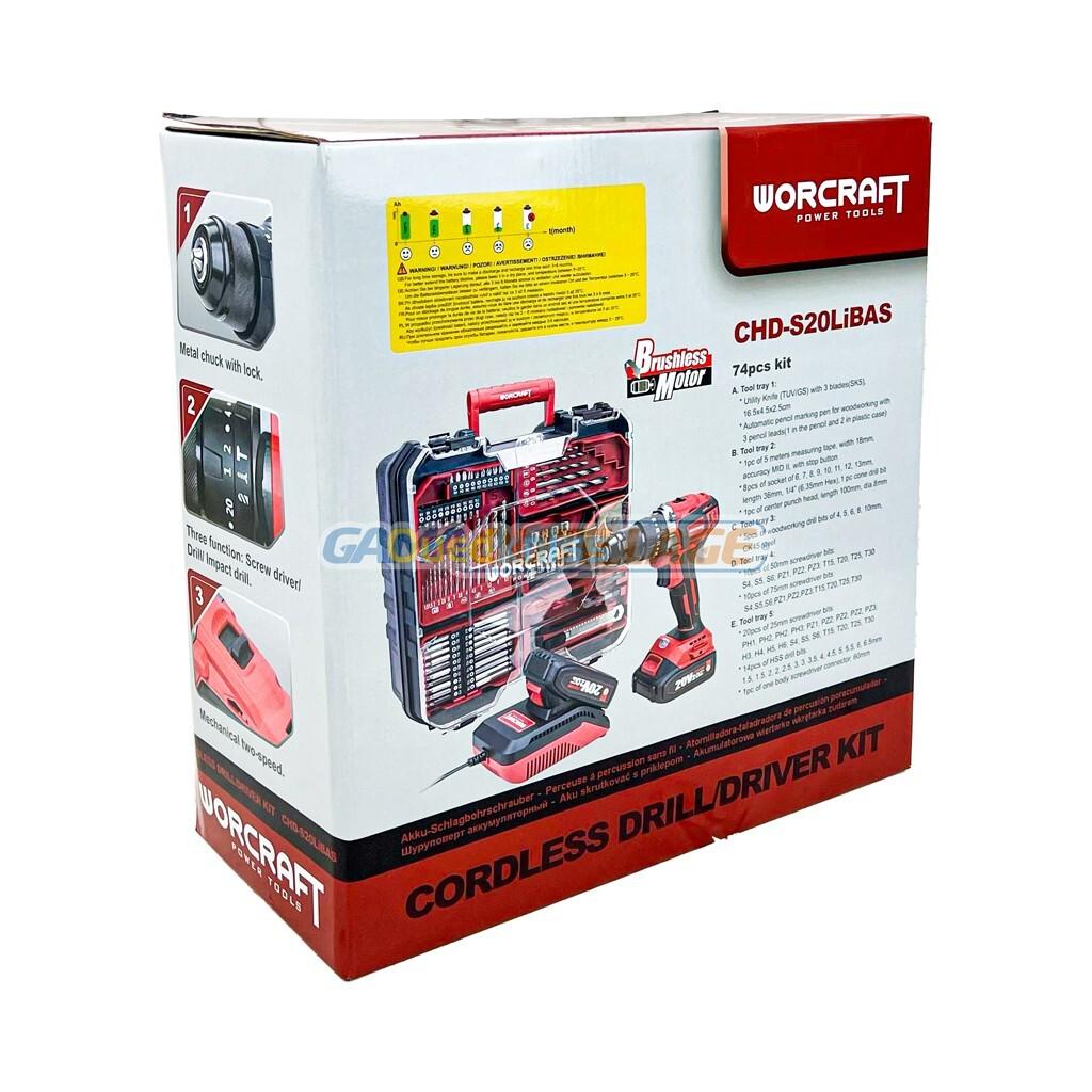 VISSEUSE PERCEUSE 2*2.0AH BRUSHLESS WORCRAFT