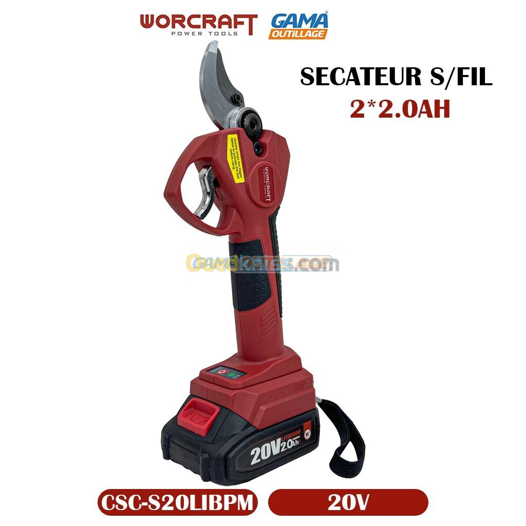 SECATEUR S/FIL 2*2.0AH 20V WORCRAFT