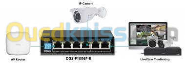 Switch 6 Ports Gigabit  PoE DGS-F1006P-E Longue Dist