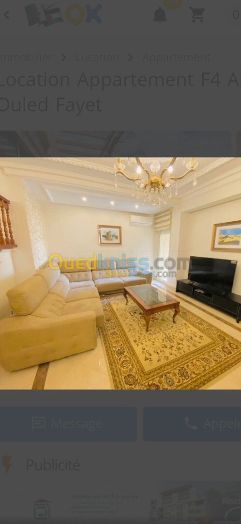 Location Appartement F4 Alger Ouled fayet