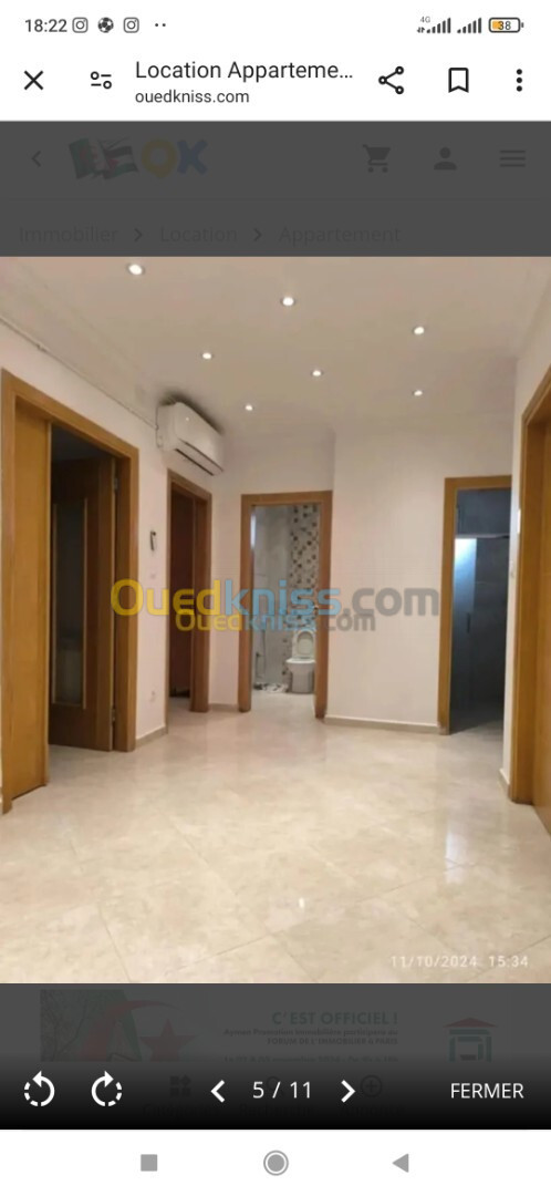 Location Appartement F3 Alger Ouled fayet