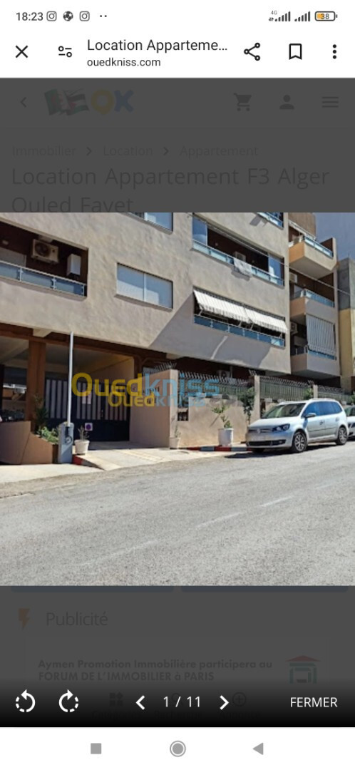 Location Appartement F4 Alger Ouled fayet