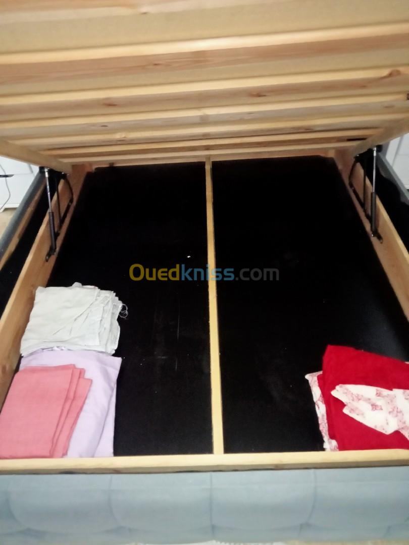 Lit coffre+ matelas orthopédique 