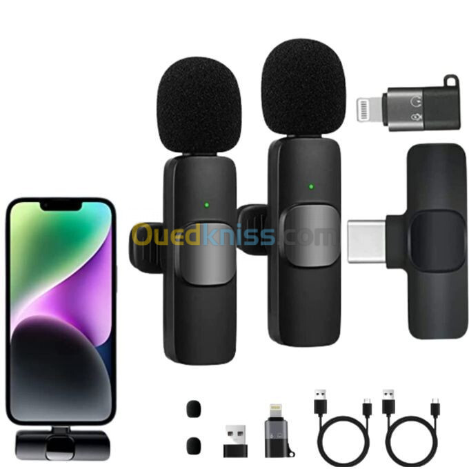 دوبل ميكروفون لاسلكي K9 WIRLESS MICROPHONE